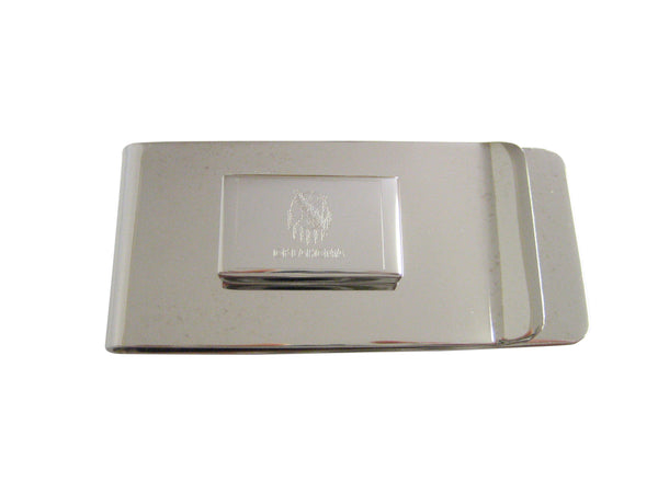 Silver Toned Etched Oklahoma State Flag Money Clip