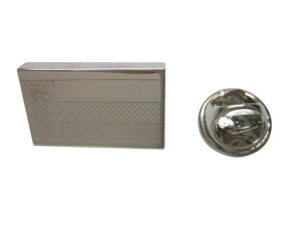 Silver Toned Etched Oman Flag Lapel Pin