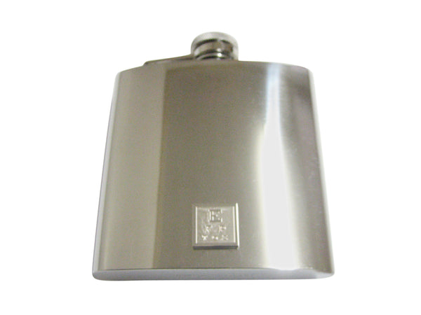 Silver Toned Etched Optometrist 6 Oz. Stainless Steel Flask