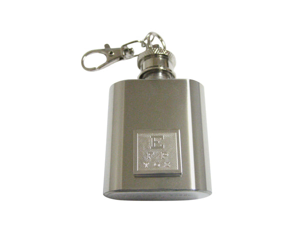Silver Toned Etched Optometrist 1 Oz. Stainless Steel Key Chain Flask