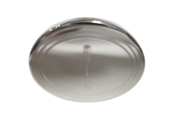 Silver Toned Etched Oval Exclamation Mark Pendant Adjustable Size Fashion Ring