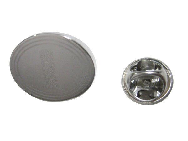 Silver Toned Etched Oval Helical Virus Lapel Pin