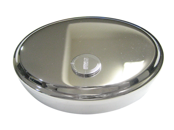 Silver Toned Etched Oval Helical Virus Oval Trinket Jewelry Box