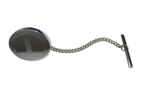Silver Toned Etched Oval Helical Virus Tie Tack
