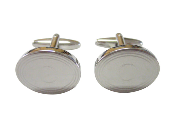 Silver Toned Etched Oval Letter O Monogram Cufflinks
