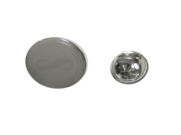 Silver Toned Etched Oval Mathematical Infinity Google Googol Symbol Lapel Pin