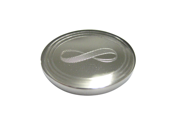 Silver Toned Etched Oval Mathematical Infinity Google Googol Symbol Magnet