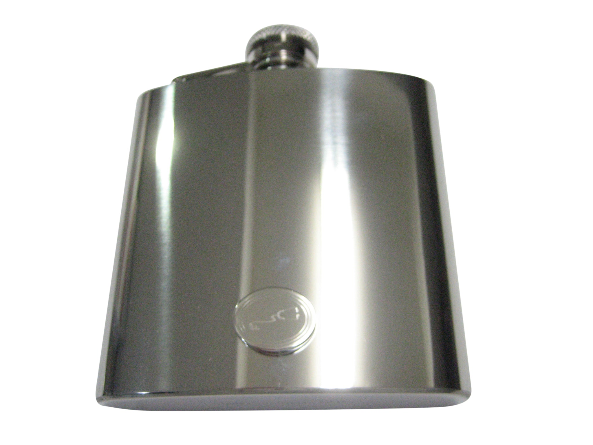 Silver Toned Etched Oval Medical Stethoscope 6oz Flask