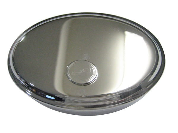 Silver Toned Etched Oval Medical Stethoscope Oval Trinket Jewelry Box