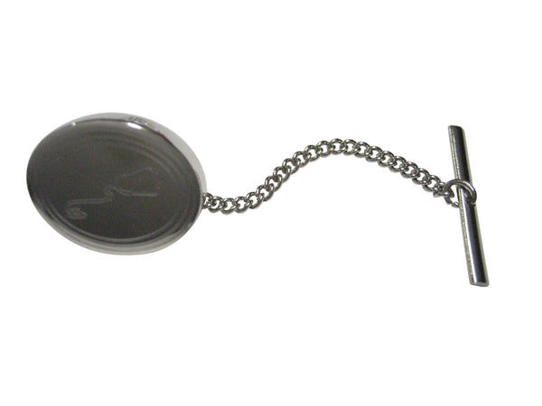 Silver Toned Etched Oval Medical Stethoscope Tie Tack