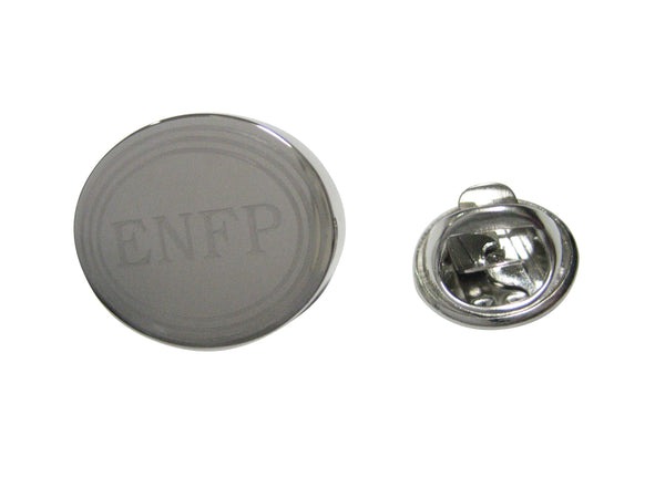 Silver Toned Etched Oval Myers Briggs ENFP Lapel Pin