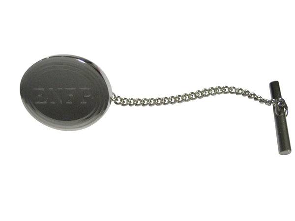 Silver Toned Etched Oval Myers Briggs ENFP Tie Tack
