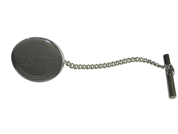 Silver Toned Etched Oval Myers Briggs ENTP Tie Tack
