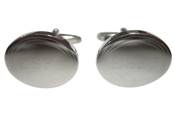 Silver Toned Etched Oval Myers Briggs ESFJ Cufflinks