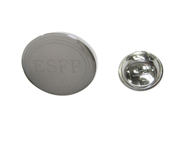 Silver Toned Etched Oval Myers Briggs ESFP Lapel Pin