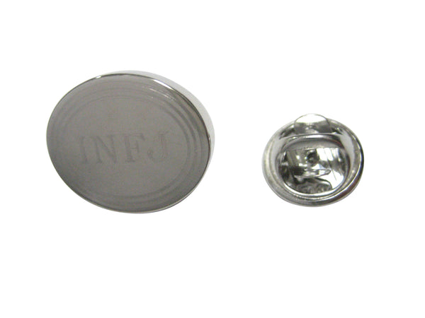 Silver Toned Etched Oval Myers Briggs INFJ Lapel Pin