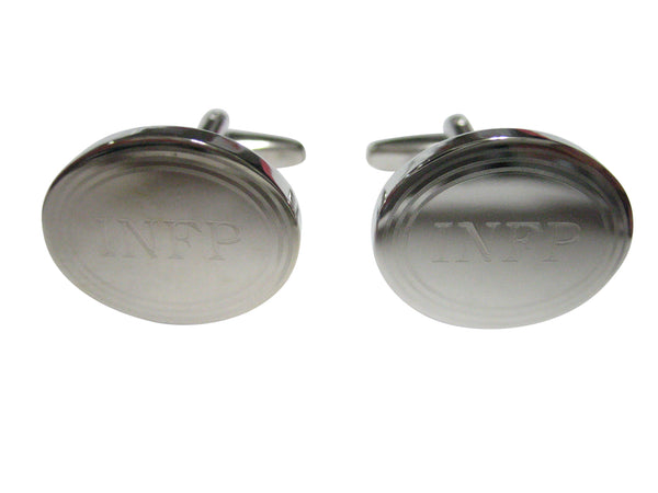 Silver Toned Etched Oval Myers Briggs INFP Cufflinks