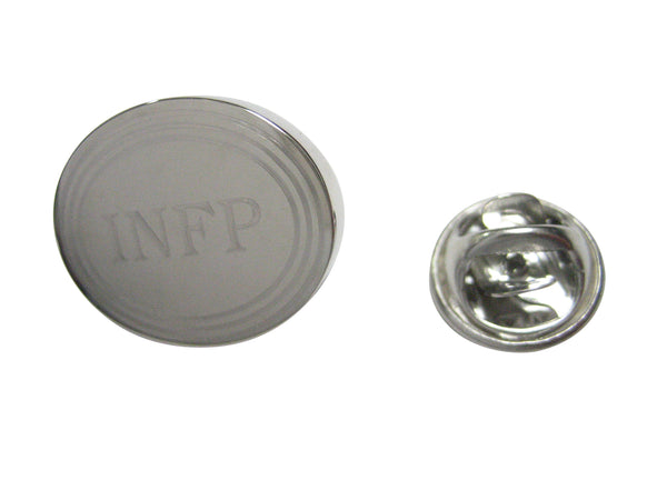 Silver Toned Etched Oval Myers Briggs INFP Lapel Pin
