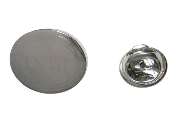 Silver Toned Etched Oval Myers Briggs INTJ Lapel Pin