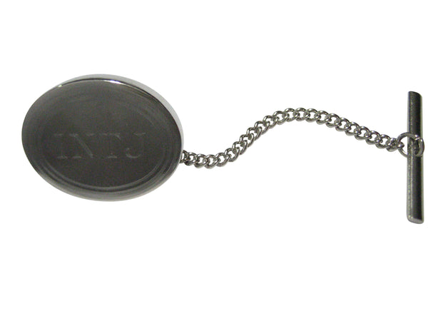 Silver Toned Etched Oval Myers Briggs INTJ Tie Tack
