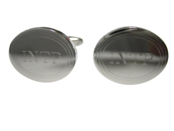 Silver Toned Etched Oval Myers Briggs INTP Cufflinks
