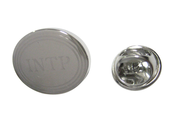Silver Toned Etched Oval Myers Briggs INTP Lapel Pin
