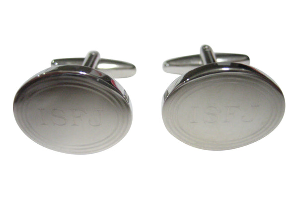 Silver Toned Etched Oval Myers Briggs ISFJ Cufflinks