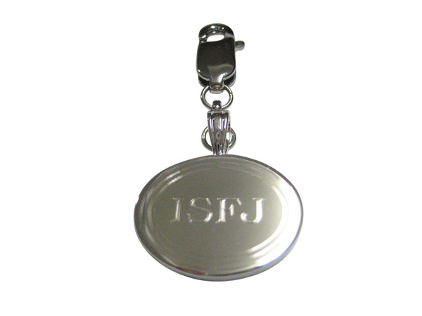 Silver Toned Etched Oval Myers Briggs ISFJ Pendant Zipper Pull Charm