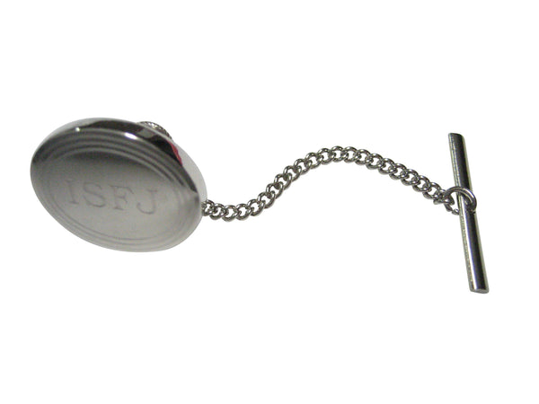 Silver Toned Etched Oval Myers Briggs ISFJ Tie Tack