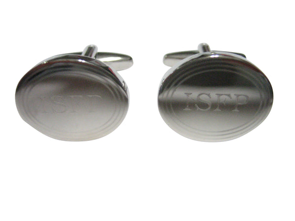 Silver Toned Etched Oval Myers Briggs ISFP Cufflinks