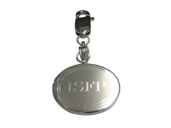 Silver Toned Etched Oval Myers Briggs ISFP Pendant Zipper Pull Charm