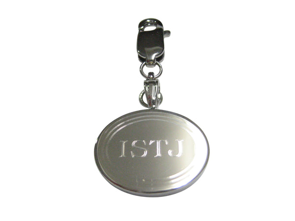 Silver Toned Etched Oval Myers Briggs ISTJ Pendant Zipper Pull Charm