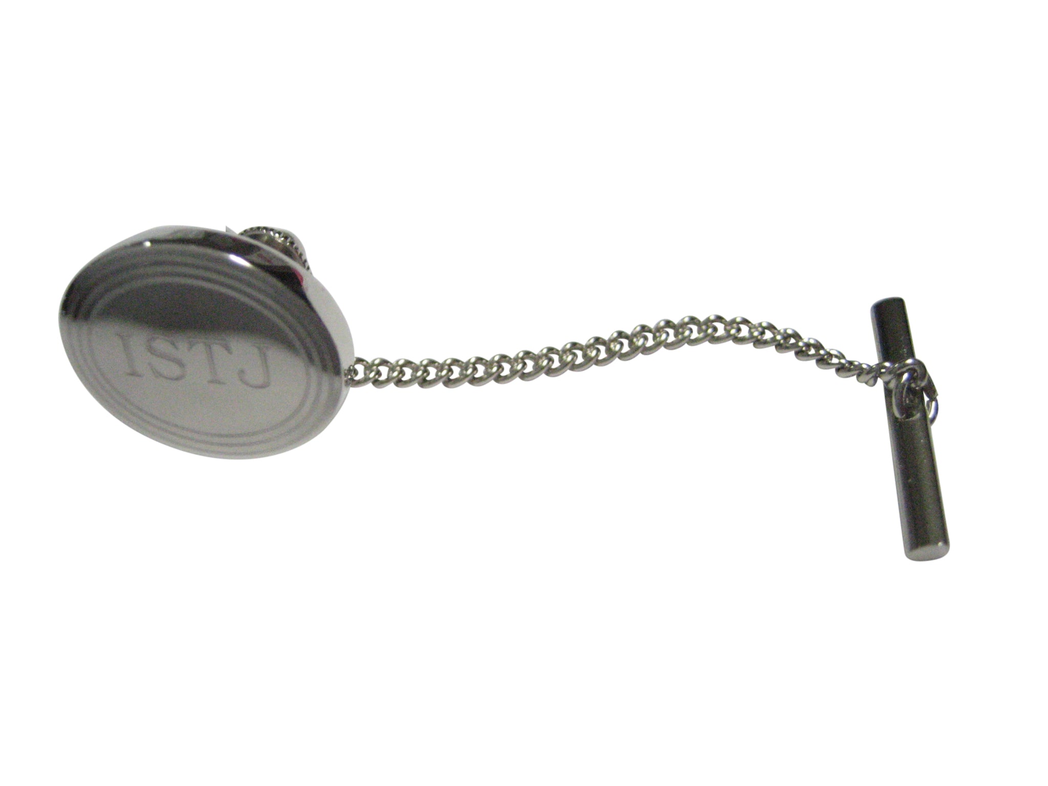 Silver Toned Etched Oval Myers Briggs ISTJ Tie Tack