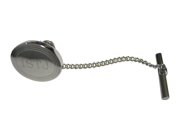 Silver Toned Etched Oval Myers Briggs ISTJ Tie Tack