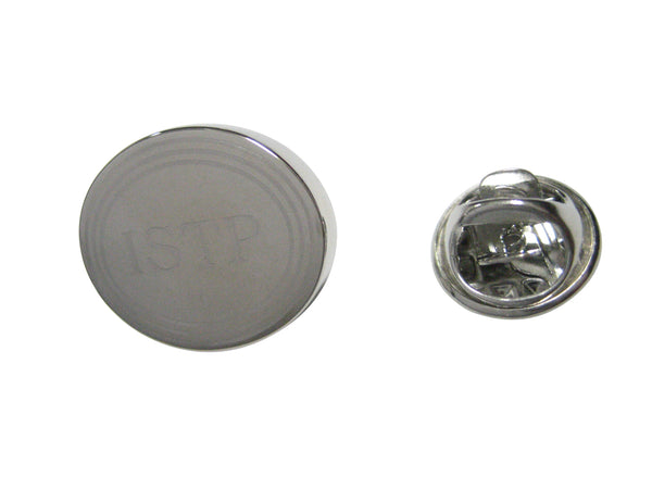 Silver Toned Etched Oval Myers Briggs ISTP Lapel Pin