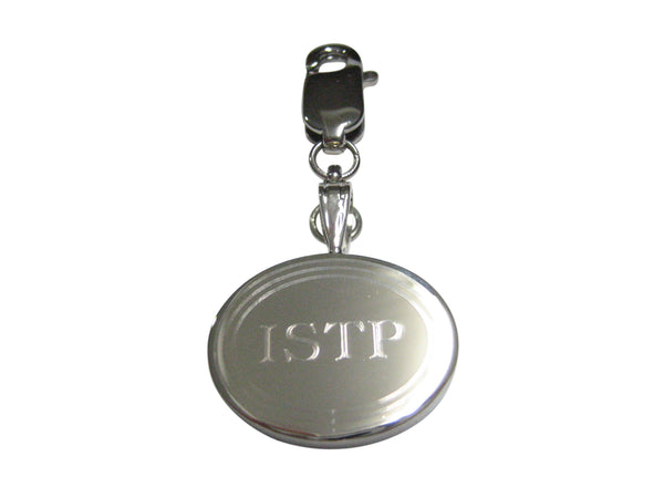 Silver Toned Etched Oval Myers Briggs ISTP Pendant Zipper Pull Charm