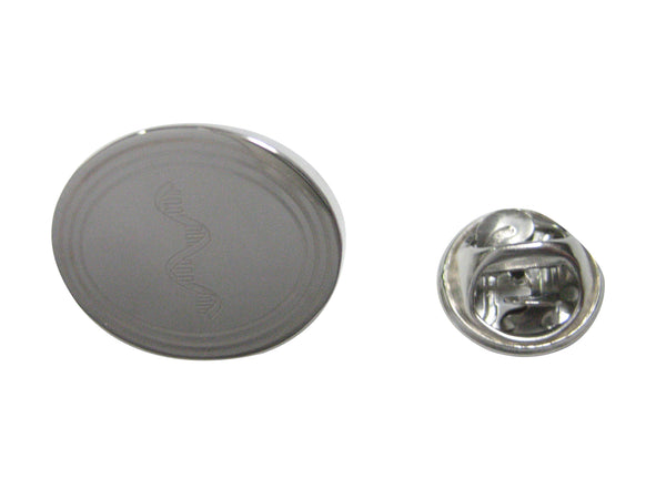 Silver Toned Etched Oval RNA Ribonucleic Acid Molecule Lapel Pin