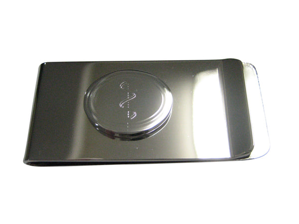 Silver Toned Etched Oval RNA Ribonucleic Acid Molecule Money Clip