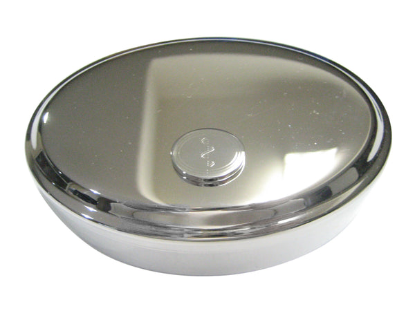Silver Toned Etched Oval RNA Ribonucleic Acid Molecule Oval Trinket Jewelry Box