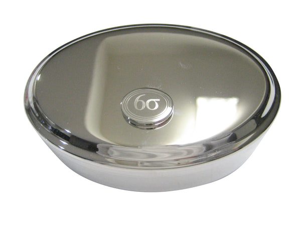 Silver Toned Etched Oval Six Sigma Oval Trinket Jewelry Box