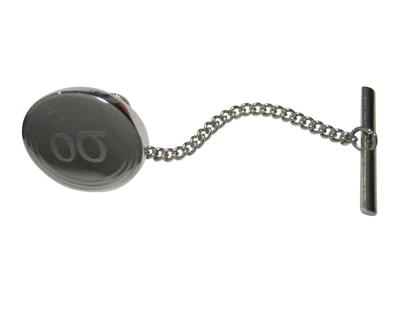 Silver Toned Etched Oval Six Sigma Tie Tack