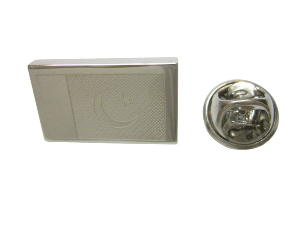 Silver Toned Etched Pakistan Flag Lapel Pin