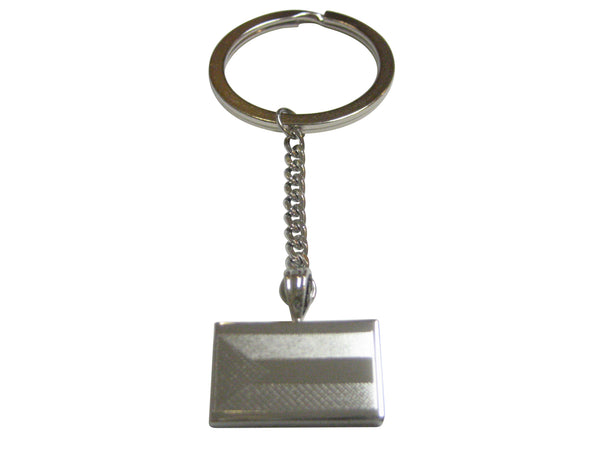 Silver Toned Etched Palestine Flag Pendant Keychain