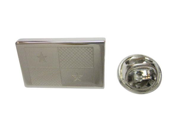 Silver Toned Etched Panama Flag Lapel Pin