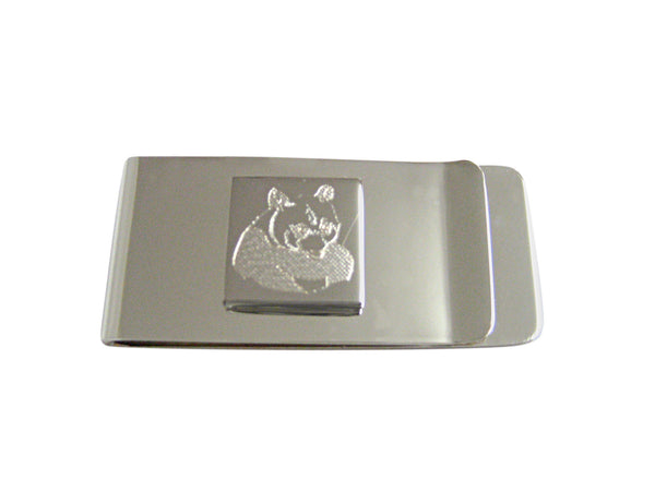 Silver Toned Etched Panda Bear Money Clip