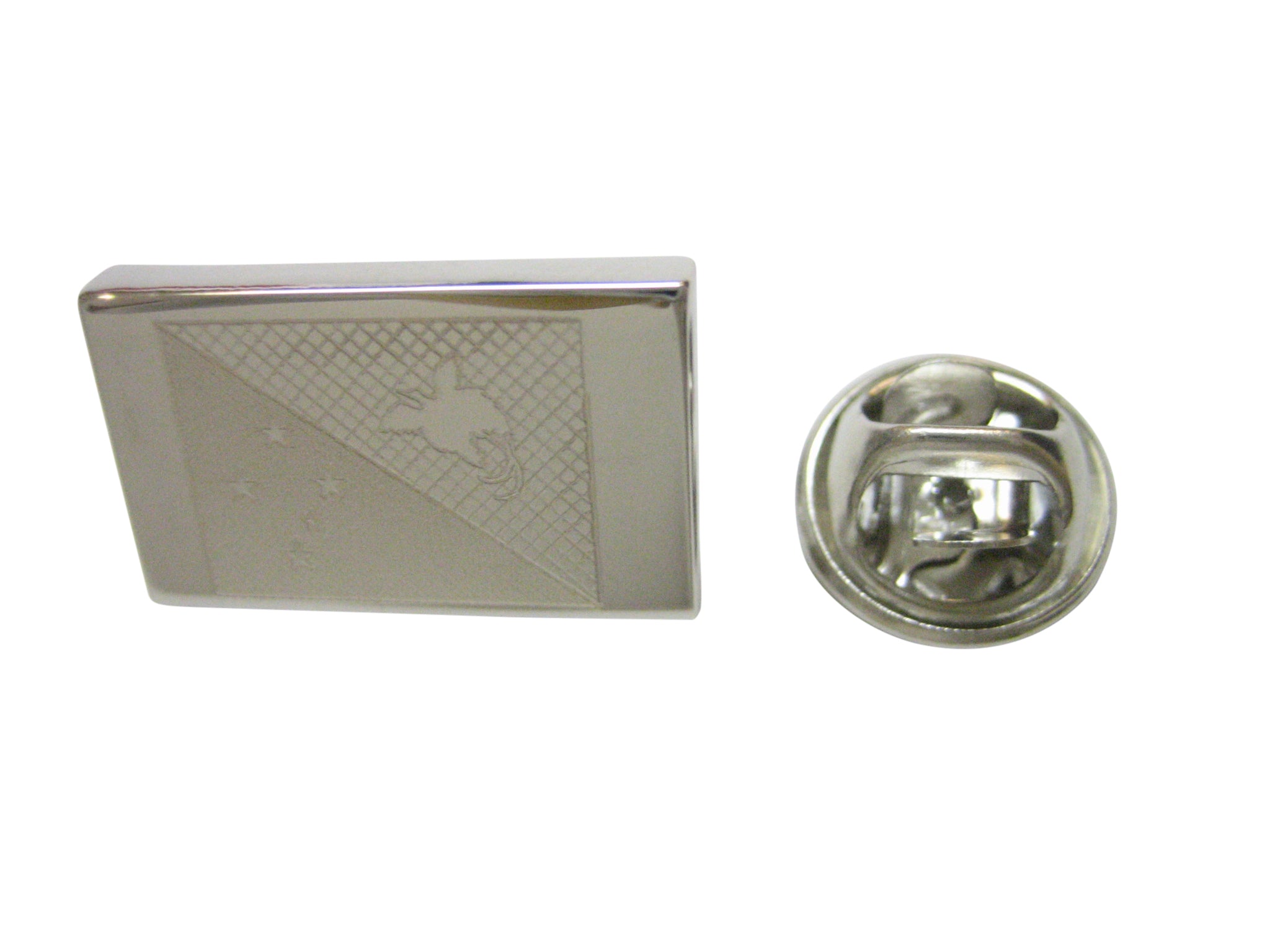 Silver Toned Etched Papua New Guinea Flag Lapel Pin