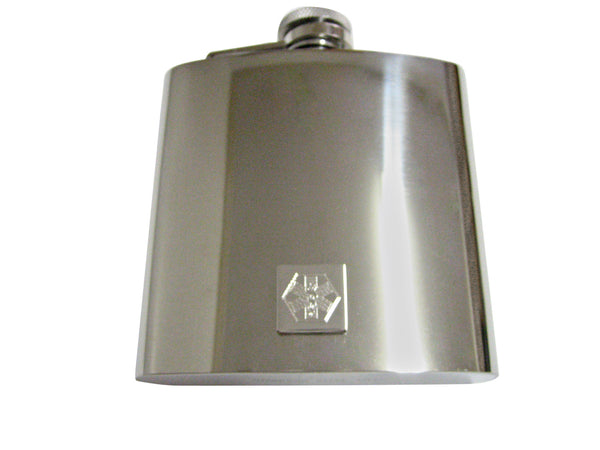 Silver Toned Etched Paramedic Star of Life Symbol 6 Oz. Stainless Steel Flask