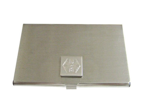 Silver Toned Etched Paramedic Star of Life Symbol Business Card Holder