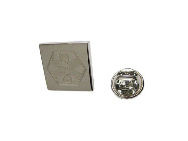 Silver Toned Etched Paramedic Star of Life Symbol Lapel Pin