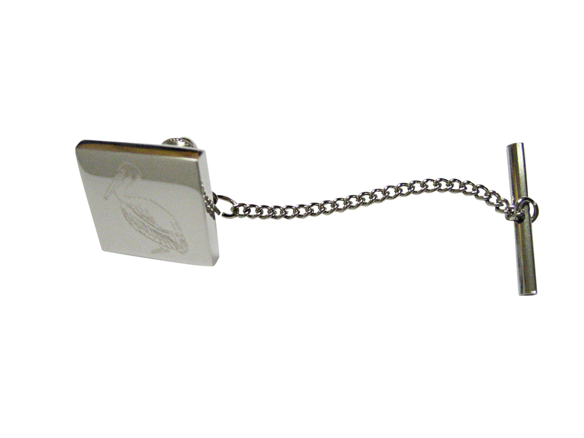 Silver Toned Etched Pelican Bird Tie Tack